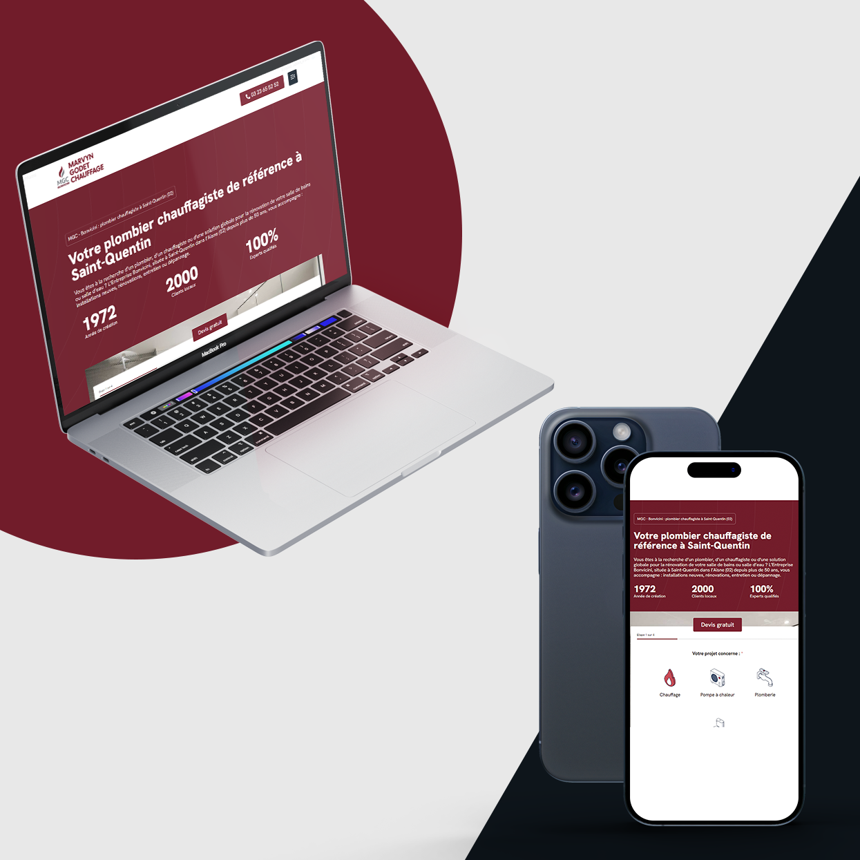 mockup realisations mgc chauffagiste site